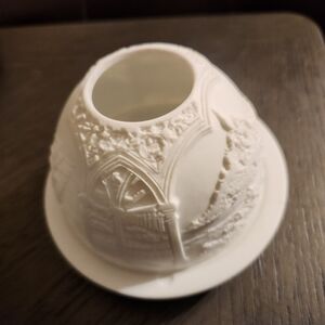 Bernardaud Limoges Mont St. Michel Lithopane Porcelain Candle Holder